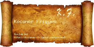 Kocsner Frigyes névjegykártya